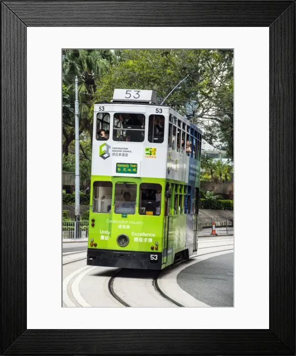 Framed Print : Double decker tram in Queensway, Hong Kong, China Framed Print : Double decker tram in Queensway, Hong Kong, China