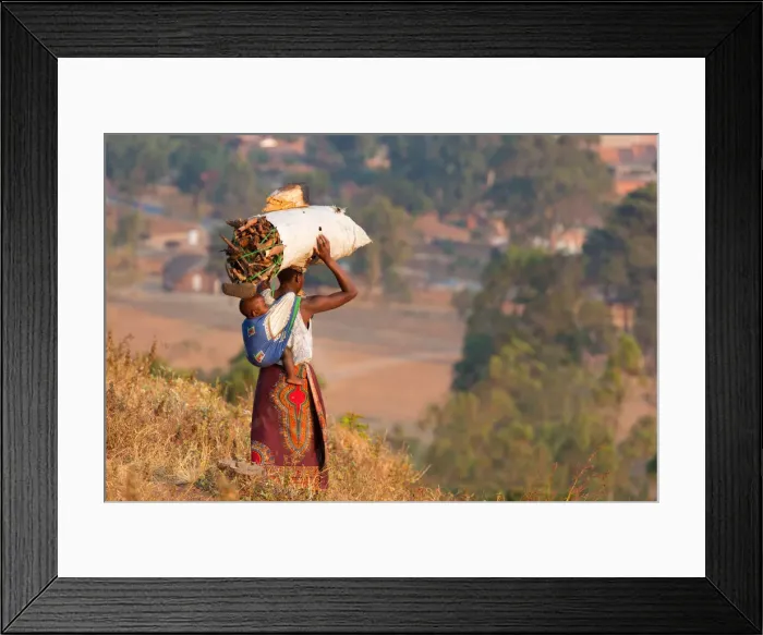 Framed Print : Africa, malawi, Lilongwe district, Dedza Carrier wood Framed Print : Africa, malawi, Lilongwe district, Dedza Carrier wood