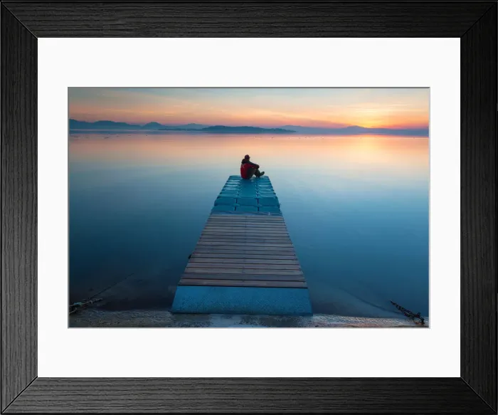 Framed Print : Europe, Italy, Umbria, Perugia district. Jetty Lake Trasimeno at sunset Framed Print : Europe, Italy, Umbria, Perugia district. Jetty Lake Trasimeno at sunset