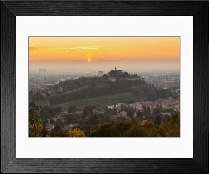 Framed Print : Sunset over Brescia city in Lombardy district, Brescia province, Italy Framed Print : Sunset over Brescia city in Lombardy district, Brescia province, Italy