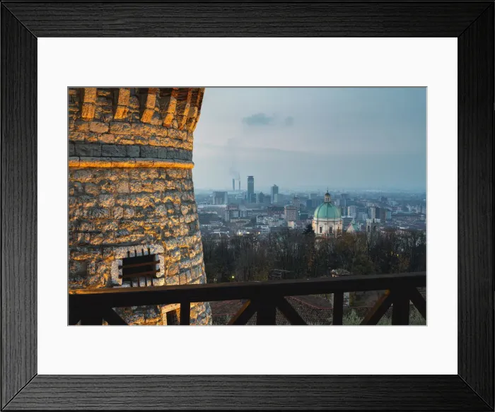 Framed Print : Brescia Castle at dawn in Brescia province, Lombardy district, Italy Framed Print : Brescia Castle at dawn in Brescia province, Lombardy district, Italy