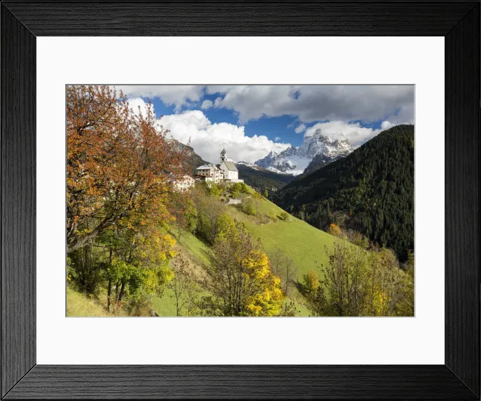 Framed Print : Colle Santa Lucia with Monte Pelmo in the background. Val Fiorentina, Veneto, Italy Framed Print : Colle Santa Lucia with Monte Pelmo in the background. Val Fiorentina, Veneto, Italy