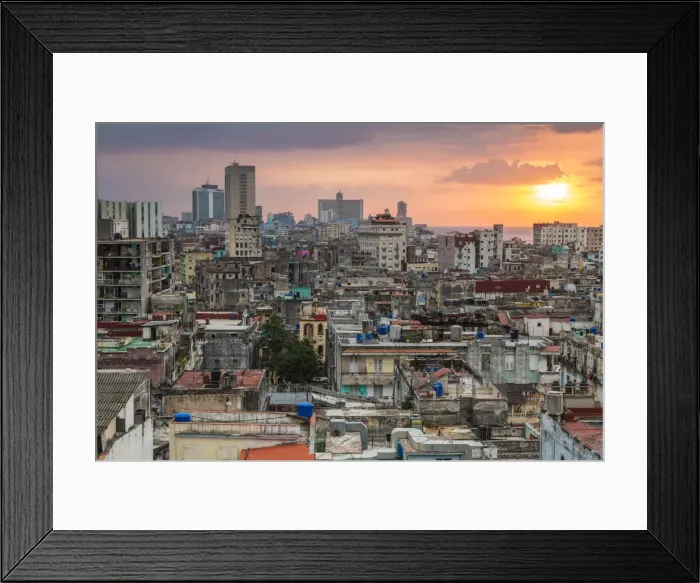Framed Print : Sunset over Old Havana, Havana, , Cuba Framed Print : Sunset over Old Havana, Havana, , Cuba