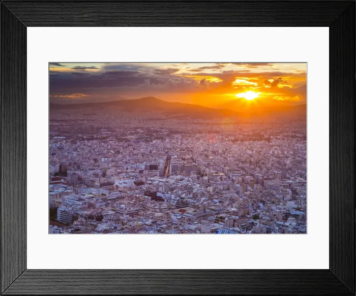 Framed Print : Sunset over Athens, Greece Framed Print : Sunset over Athens, Greece