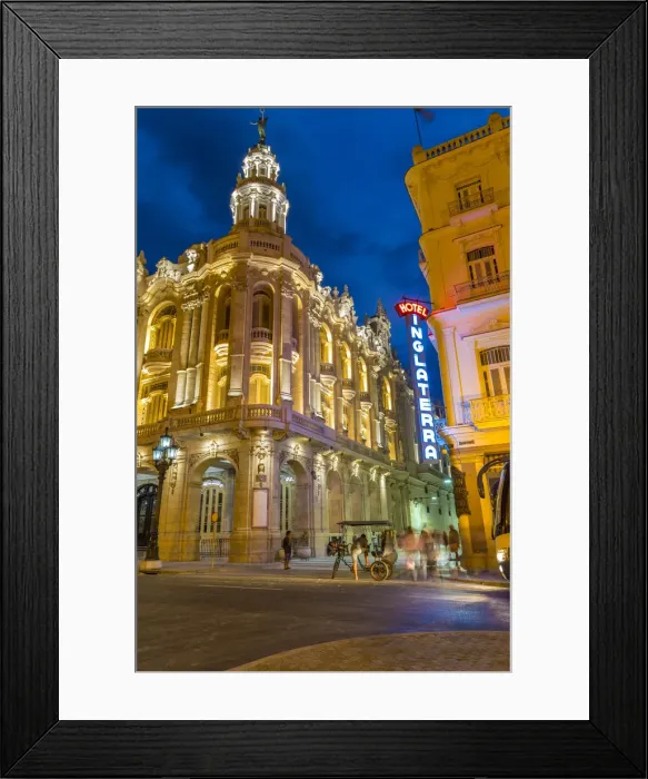 Framed Print : Hotel Inglaterra near Parque Central in Central Havana, Havana, Cuba Framed Print : Hotel Inglaterra near Parque Central in Central Havana, Havana, Cuba