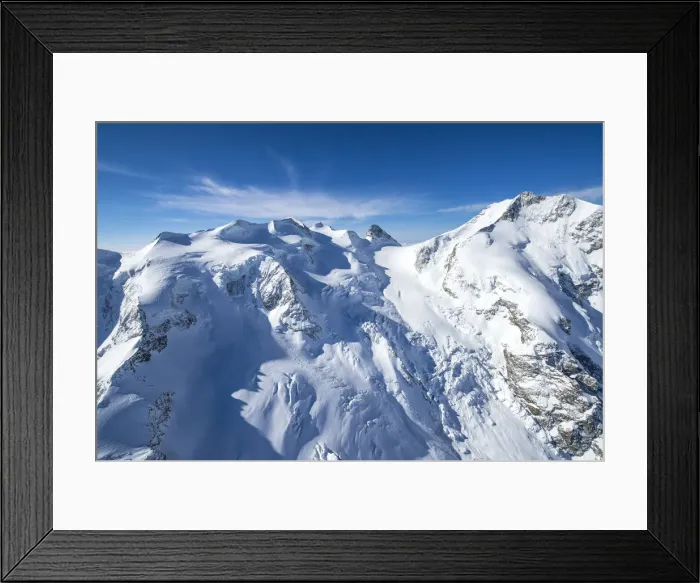 Framed Print : Aerial view of Bellaviste and Bernina peak. Engadine. Canton of Graubunden. Switzerland Framed Print : Aerial view of Bellaviste and Bernina peak. Engadine. Canton of Graubunden. Switzerland