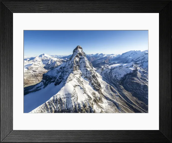 Framed Print : Aerial view of Cresta del Leone. Zermatt. Canton of Valais. Switzerland Framed Print : Aerial view of Cresta del Leone. Zermatt. Canton of Valais. Switzerland