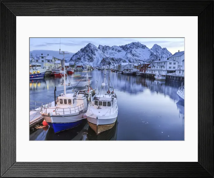 Framed Print : Port of Henningsvaer. Lofoten Islands. Norway. Europe