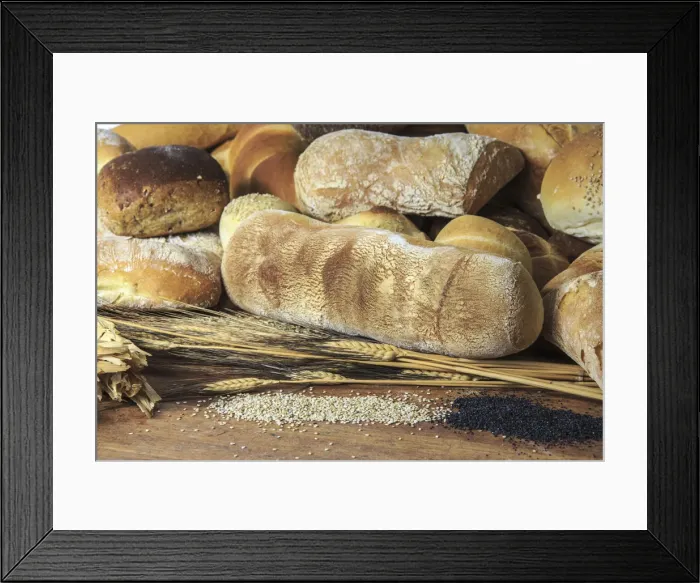 Framed Print : Freshly baked bread and cereals. Lombardy. Italy. Europe