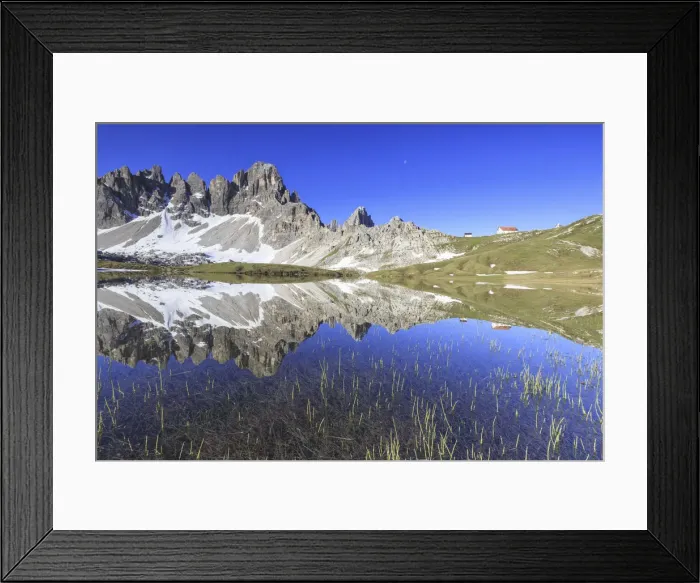 Framed Print : View from Lakes of Plans of Refuge Locatelli and Mount Paterno Framed Print : View from Lakes of Plans of Refuge Locatelli and Mount Paterno