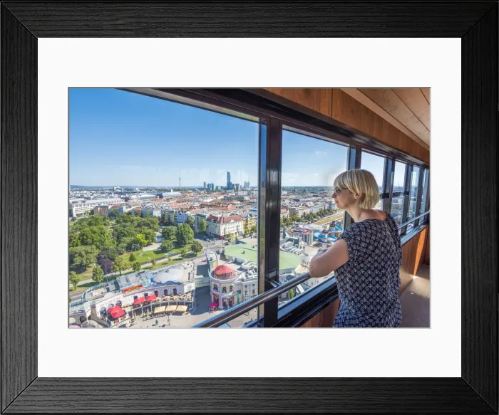 Framed Print : Vienna, Austria, Europe. View from a cabin of the Giant Ferris Wheel Framed Print : Vienna, Austria, Europe. View from a cabin of the Giant Ferris Wheel