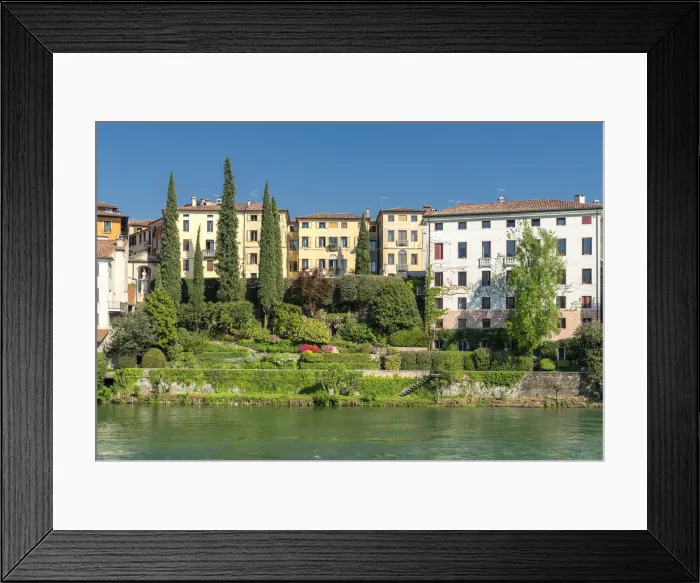 Framed Print : Bassano del Grappa, Vicenza province, Veneto, Italy Houses on the Brenta River Framed Print : Bassano del Grappa, Vicenza province, Veneto, Italy Houses on the Brenta River
