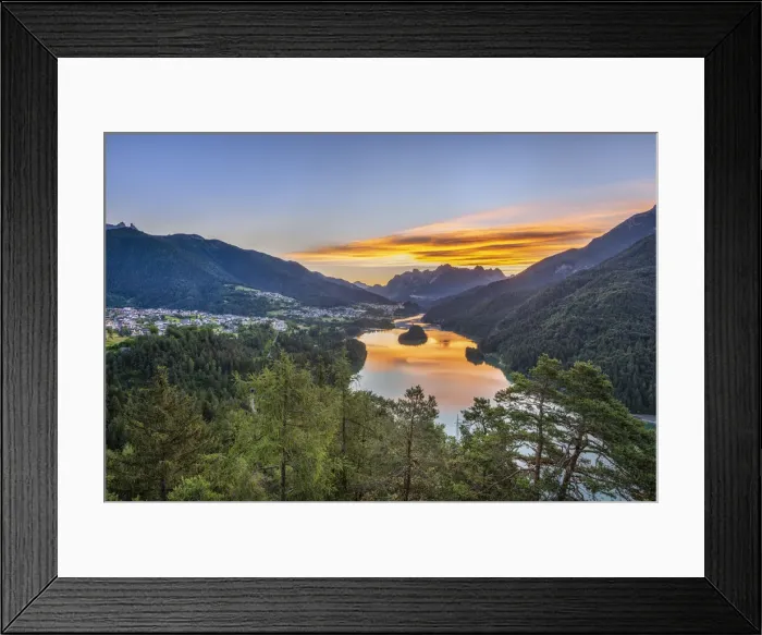 Framed Print : Pieve di Cadore, province of Belluno, Veneto, Italy The Lake di Centro Cadore at sunrise Framed Print : Pieve di Cadore, province of Belluno, Veneto, Italy The Lake di Centro Cadore at sunrise