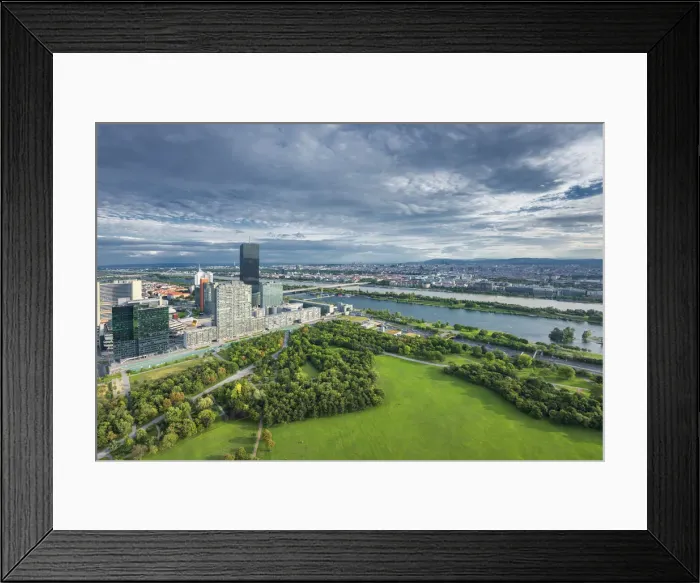 Framed Print : Vienna, Austria, Europe. The skyscrapers of Donau City seen from Danube Tower Framed Print : Vienna, Austria, Europe. The skyscrapers of Donau City seen from Danube Tower