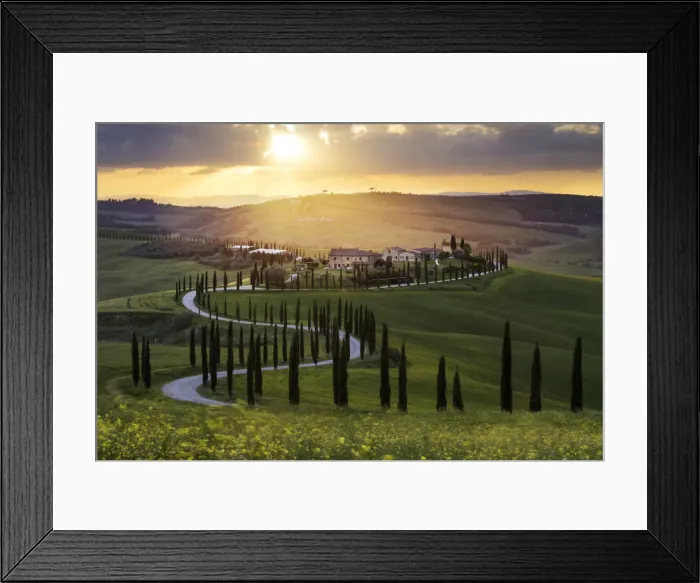 Framed Print : Twisted road in Asciano, Siena, Tuscany, Italy, Europe Framed Print : Twisted road in Asciano, Siena, Tuscany, Italy, Europe