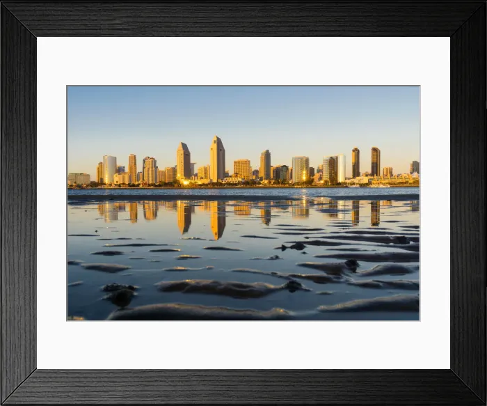 Framed Print : View of San Diego from Coronado Island at sunset, California, USA Framed Print : View of San Diego from Coronado Island at sunset, California, USA