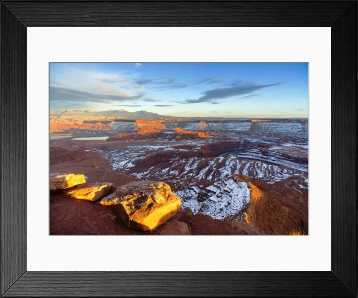 Framed Print : Sunset at Dead Horse Point State Park in winter season, Moab, Utah, USA Framed Print : Sunset at Dead Horse Point State Park in winter season, Moab, Utah, USA