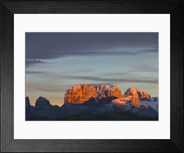 Framed Print : Brenta Dolomites at sunset in a cloud day Framed Print : Brenta Dolomites at sunset in a cloud day