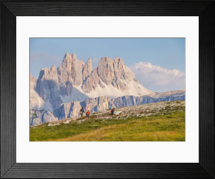 Framed Print : Family excursion in Dolomiti near Cinque Torri Framed Print : Family excursion in Dolomiti near Cinque Torri