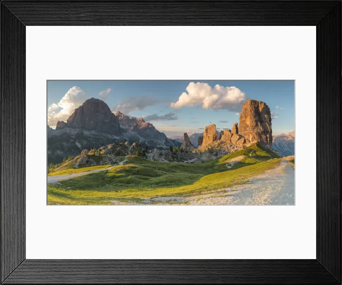 Framed Print : Sunset over Cinque Torri, Cortina d Ampezzo, Belluno Province, Veneto District Framed Print : Sunset over Cinque Torri, Cortina d Ampezzo, Belluno Province, Veneto District