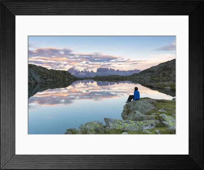 Framed Print : Brenta dolomites view from Lago Nero, Adamello Brenta natural park, Trento province Framed Print : Brenta dolomites view from Lago Nero, Adamello Brenta natural park, Trento province