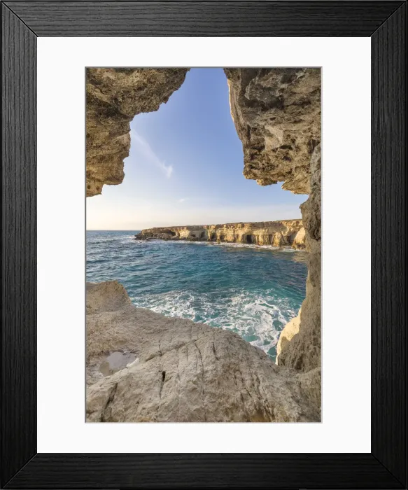 Framed Print : Cyprus, Ayia Napa, The sea caves at Cape Greco Framed Print : Cyprus, Ayia Napa, The sea caves at Cape Greco