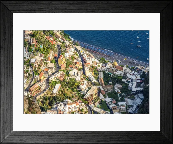 Framed Print : Positano, Amalfi coast, Salerno, Campania, Italy. High angle view of Positano Framed Print : Positano, Amalfi coast, Salerno, Campania, Italy. High angle view of Positano