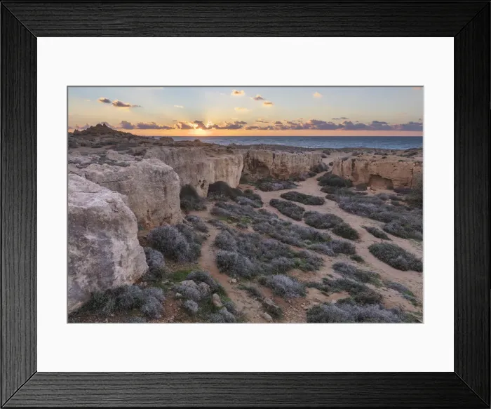 Framed Print : Cyprus, Paphos, view of the Tombs of the Kings at the sunset Framed Print : Cyprus, Paphos, view of the Tombs of the Kings at the sunset