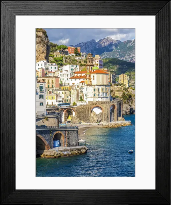 Framed Print : Atrani, Amalfi coast, Salerno, Campania, Italy. Atrani village at sunset Framed Print : Atrani, Amalfi coast, Salerno, Campania, Italy. Atrani village at sunset
