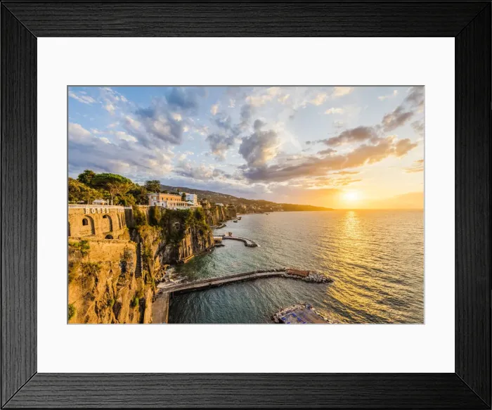 Framed Print : Sorrento, Campania, Italy. Sorrento coastline at sunset Framed Print : Sorrento, Campania, Italy. Sorrento coastline at sunset