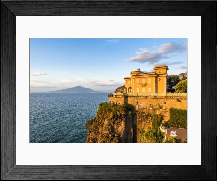 Framed Print : Sorrento, Napoli, Campania, Italy. Sunset in Sorrento, with Vesuvius Volcano in background Framed Print : Sorrento, Napoli, Campania, Italy. Sunset in Sorrento, with Vesuvius Volcano in background