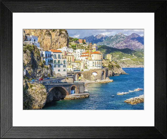 Framed Print : Atrani, Amalfi coast, Salerno, Campania, Italy. Atrani village at sunset Framed Print : Atrani, Amalfi coast, Salerno, Campania, Italy. Atrani village at sunset