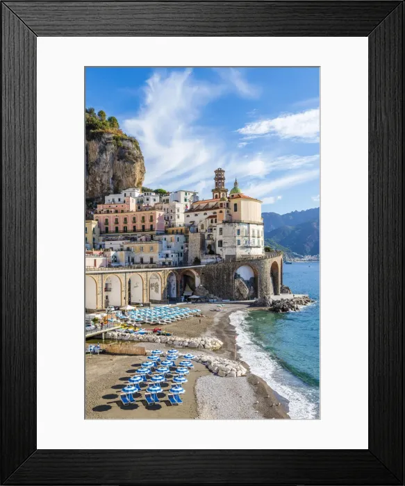 Framed Print : Atrani. Amalfi coast, Salerno, Campania, Italy. View of Atrani village and beach Framed Print : Atrani. Amalfi coast, Salerno, Campania, Italy. View of Atrani village and beach