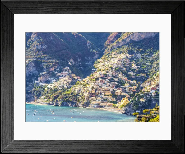 Framed Print : Positano, Amalfi coast, Salerno, Campania, Italy. View of Positano village Framed Print : Positano, Amalfi coast, Salerno, Campania, Italy. View of Positano village