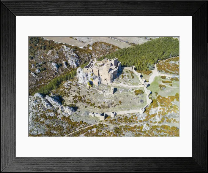 Framed Print : Aerial view of Loarre Castle. Loarre, Huesca province, Aragon, Spain Framed Print : Aerial view of Loarre Castle. Loarre, Huesca province, Aragon, Spain