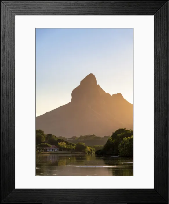 Framed Print : Sunrise at Tamarin bay with Rempart mountain in the background. Tamarin, Black River Framed Print : Sunrise at Tamarin bay with Rempart mountain in the background. Tamarin, Black River
