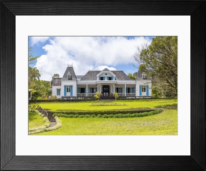 Framed Print : The colonial house Le Domaine des Aubineaux Framed Print : The colonial house Le Domaine des Aubineaux