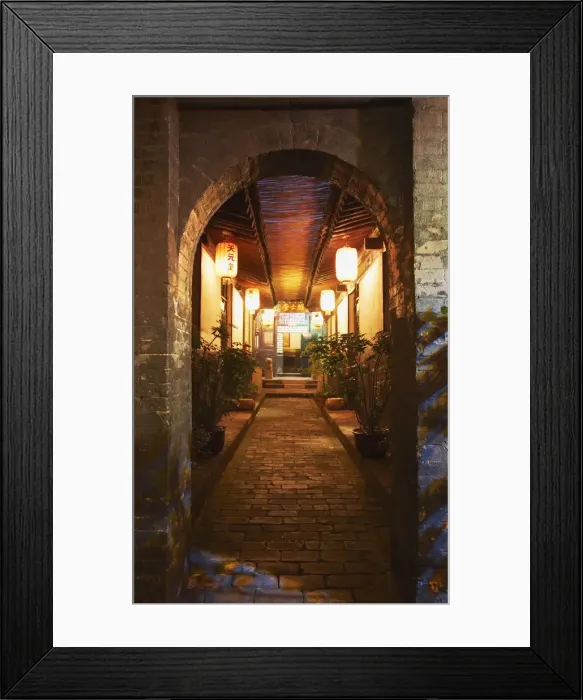 Framed Print : Corridor in traditional house, Pingyao, Shaanxi, China