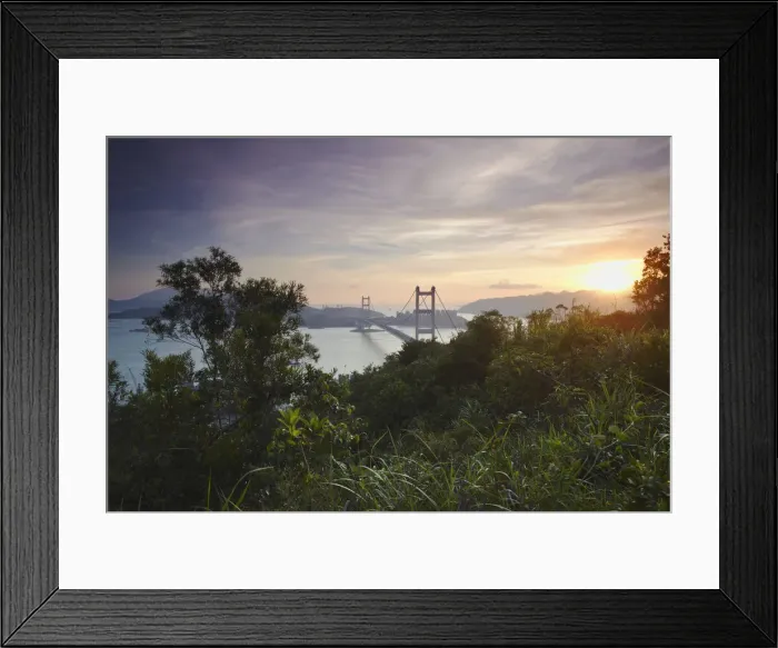 Framed Print : Tsing Ma Bridge at dusk, Tsing Yi, Hong Kong, China Framed Print : Tsing Ma Bridge at dusk, Tsing Yi, Hong Kong, China