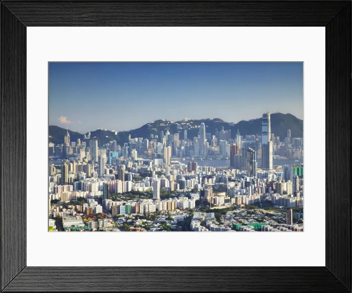 Framed Print : View of Kowloon and Hong Kong Island from Lion Rock, Hong Kong, China Framed Print : View of Kowloon and Hong Kong Island from Lion Rock, Hong Kong, China