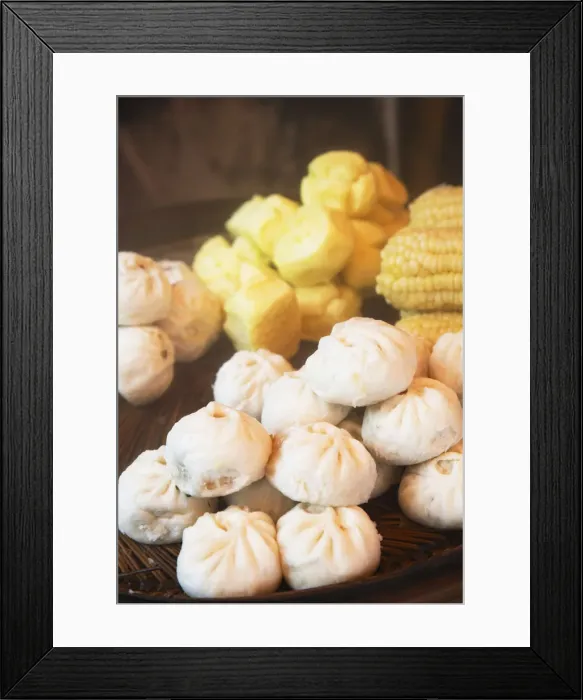 Framed Print : Steamed buns and corn, Shenzhen, Guangdong Province, China