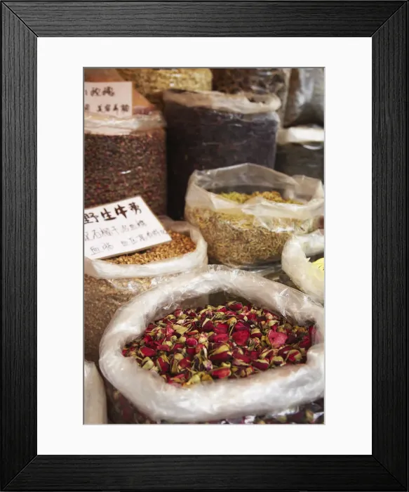 Framed Print : Dried flower tea, Shenzhen, Guangdong Province, China Framed Print : Dried flower tea, Shenzhen, Guangdong Province, China
