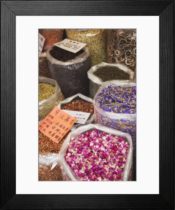 Framed Print : Dried flower tea, Shenzhen, Guangdong Province, China Framed Print : Dried flower tea, Shenzhen, Guangdong Province, China
