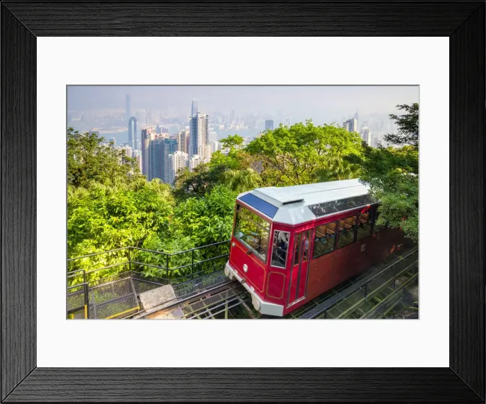 Framed Print : The Peak Tramway arriving at the upper terminus at Peak Tower Station, Victoria Peak Framed Print : The Peak Tramway arriving at the upper terminus at Peak Tower Station, Victoria Peak