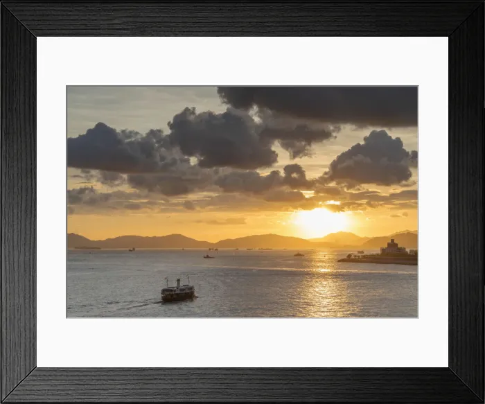 Framed Print : Star Ferry and sunset, Hong Kong, China Framed Print : Star Ferry and sunset, Hong Kong, China