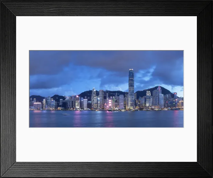 Framed Print : Skyline of Hong Kong Island at dusk, Hong Kong, China Framed Print : Skyline of Hong Kong Island at dusk, Hong Kong, China