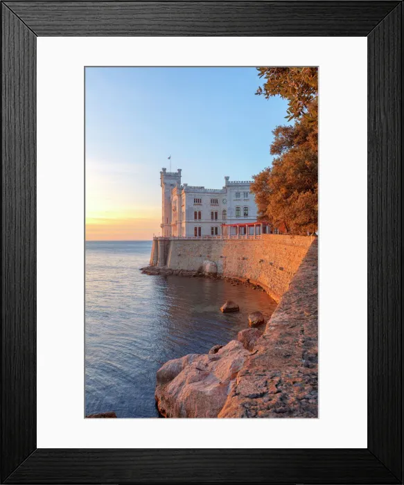 Framed Print : Sunset at Miramare Castle, Trieste, Friuli-Venezia Giulia, Italy Framed Print : Sunset at Miramare Castle, Trieste, Friuli-Venezia Giulia, Italy