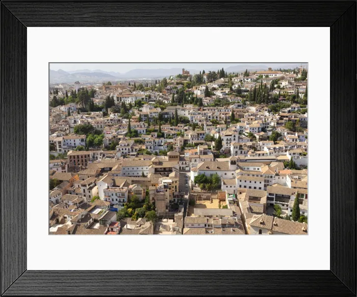 Framed Print : Overview of Albaicain neighborhood, Granada, province of Granada, Andalusia, Spain Framed Print : Overview of Albaicain neighborhood, Granada, province of Granada, Andalusia, Spain