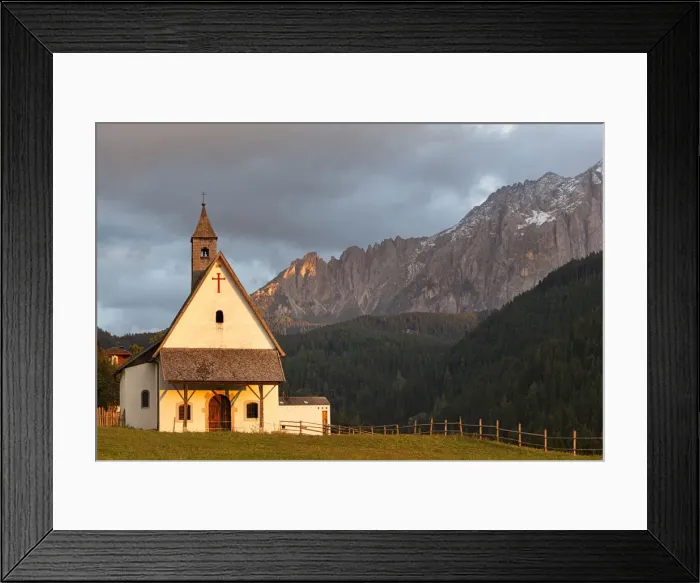 Framed Print : San Sebastiano Church, Dolomites, Nova Levante / Welschnofen, South Tyrol, Italy Framed Print : San Sebastiano Church, Dolomites, Nova Levante / Welschnofen, South Tyrol, Italy