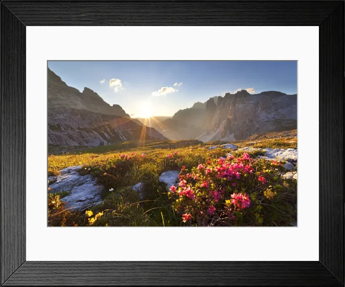 Framed Print : Dawn on Sassovecchio Valley with Crode Fiscaline, Dolomites, Dobbiaco, South Tyrol Framed Print : Dawn on Sassovecchio Valley with Crode Fiscaline, Dolomites, Dobbiaco, South Tyrol